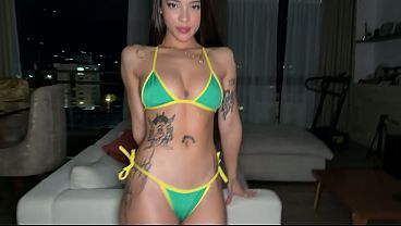 FACIAL! Enjoying my new bikini with my stepbrother! Anna Cherry