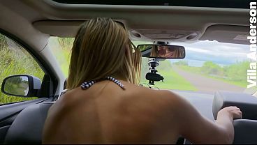 I Travel with My Stepsister, She Puts on Her Bikini and I Fuck Her in the Ass Right There on the Road