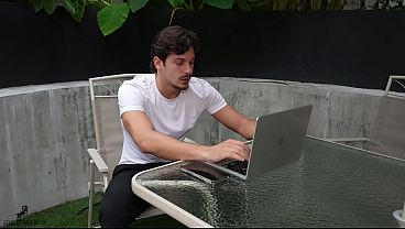 while I'm on the computer stressed out from work the Colombian slut comes to make me relax