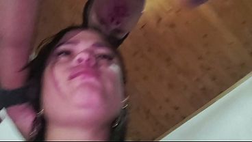 cheating wife sucking and fucking outdoor then gets fucked rough and raw after ass rimming