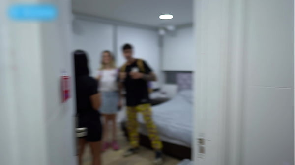 Shy guy with HUGE DICK fucks two colombian sluts!