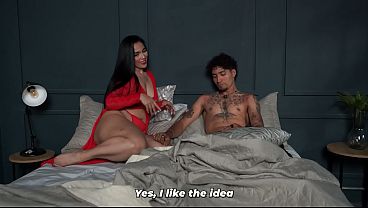 Big-assed stepmother seeks in her stepson the companionship her husband never gives her