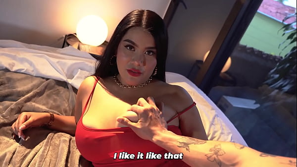 Big-breasted woman knows how to entertain her stepbrother with her huge breasts.
