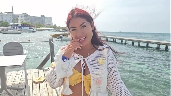 Horny Colombian ends up with her mouth full of cum - Aleja and Aaron