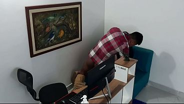 The secretary and the boss waxed in their office